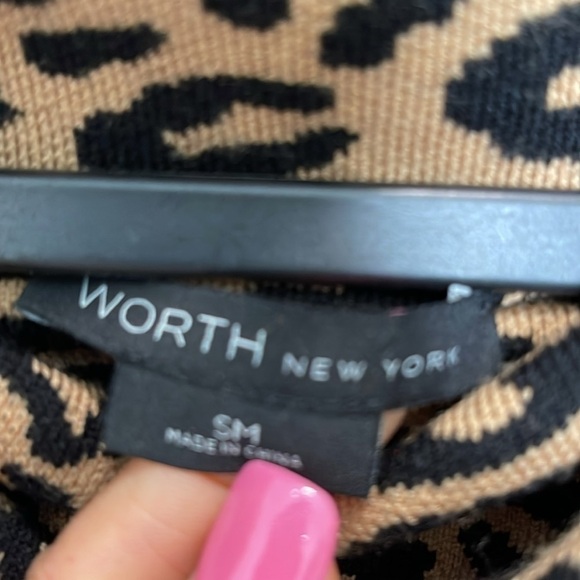 Worth New York Wool Blend Leopard Animal Print Dress S/M - Picture 3 of 8